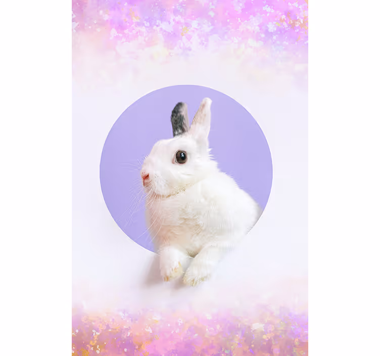 Store enrouleur animaux portrait de lapin - TenStickers
