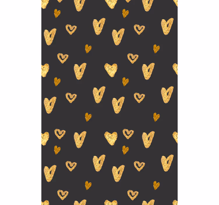 Store enrouleur romantique motif coeur doré - TenStickers