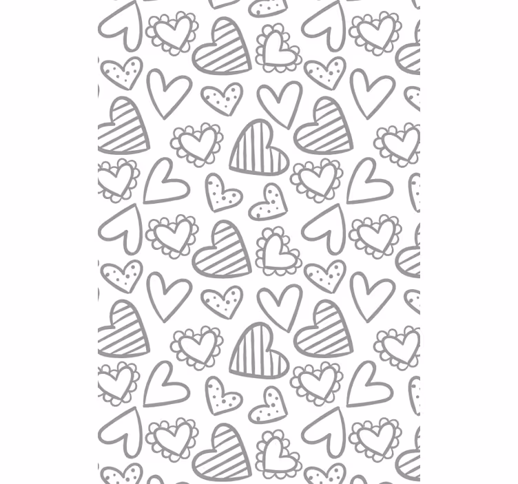 Store enrouleur romantique modèle de croquis de cœur - TenStickers