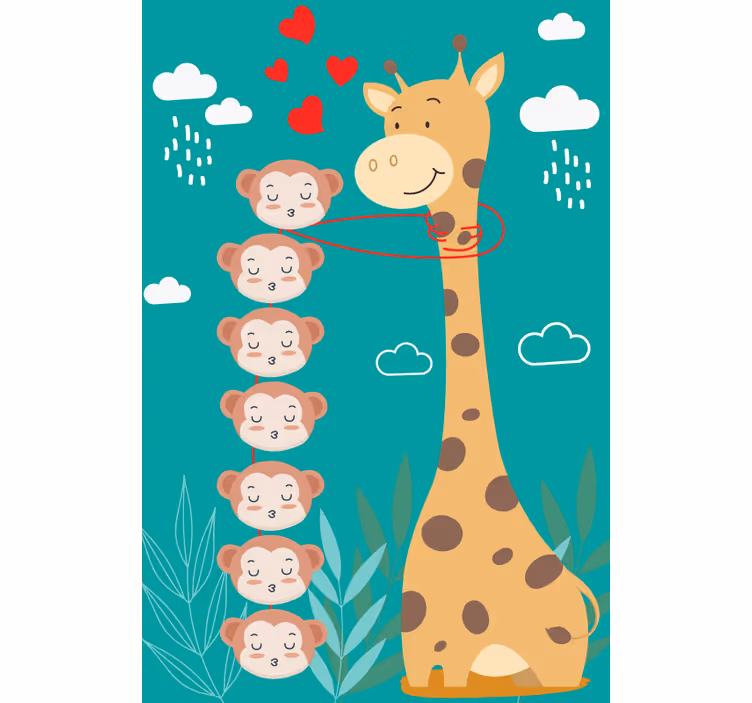 Store enrouleur animaux girafe singe amour - TenStickers