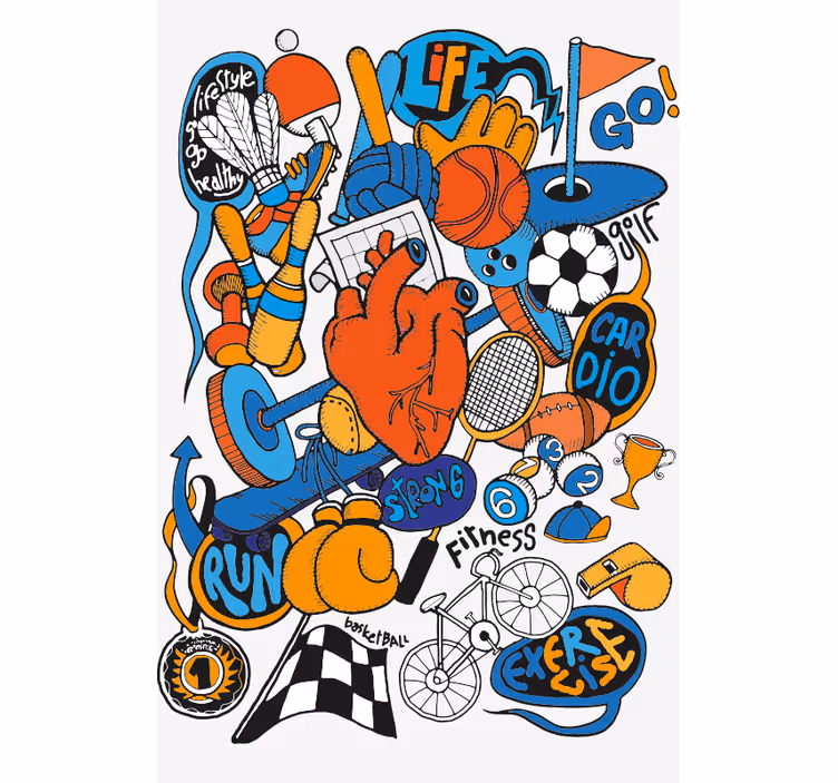 Stores plus de sport Sports de collage - TenStickers