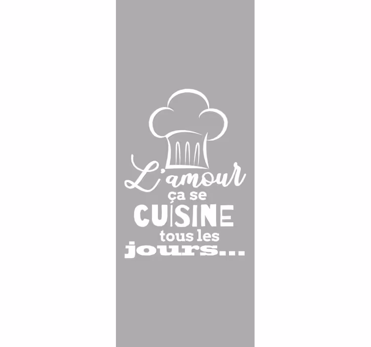 Stores enrouleur cuisine texte blanc sur fond gris - TenStickers