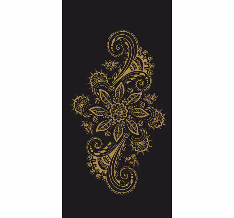 Store enrouleur fleur fleurs dorées complexes - TenStickers