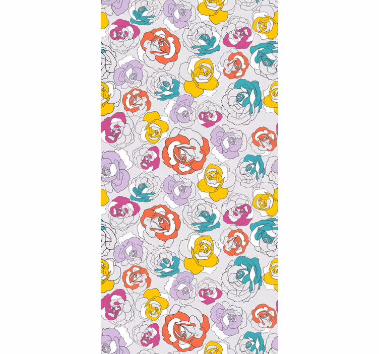 Store enrouleur fleur motif de roses colorées - TenStickers