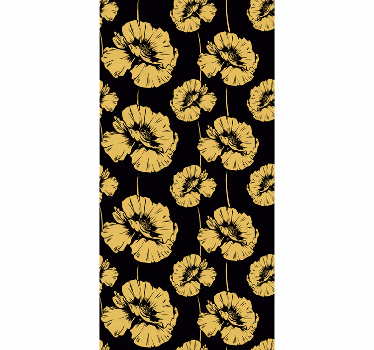 Store enrouleur fleur design jaune et noir - TenStickers