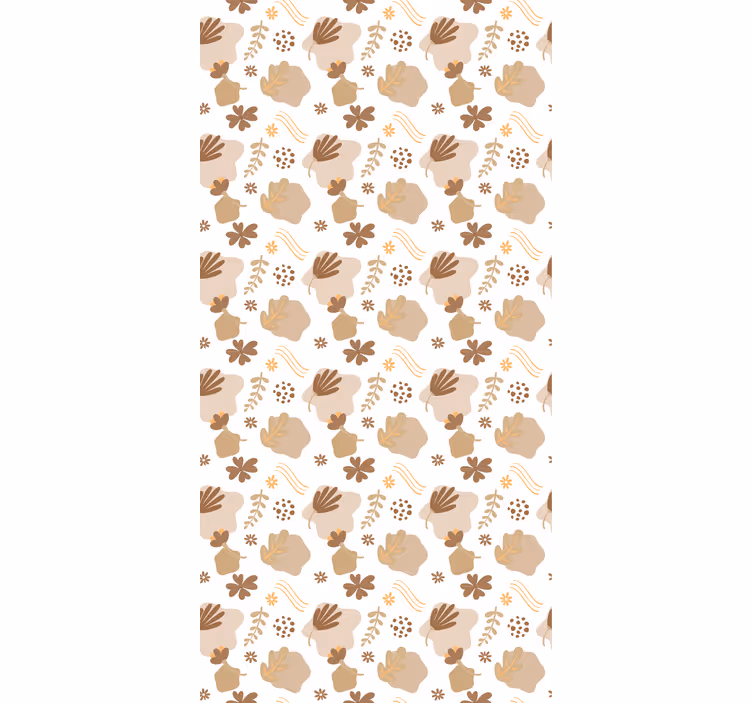 Store enrouleur fleurs et plantes motif beige organique - TenStickers