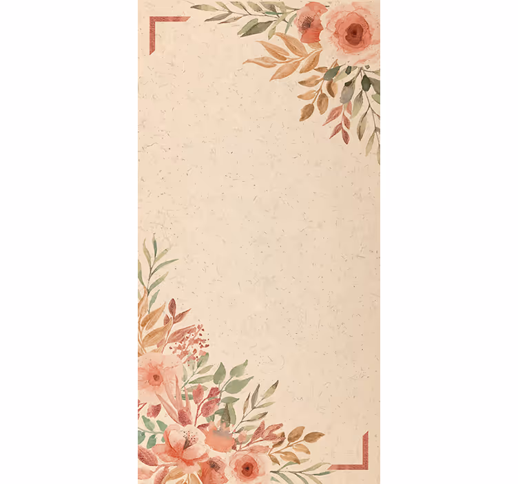 Store enrouleur fleur charmante bordure beige - TenStickers