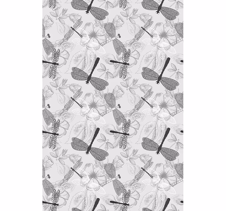 Store enrouleur fleurs et plantes libellules et fleurs - TenStickers