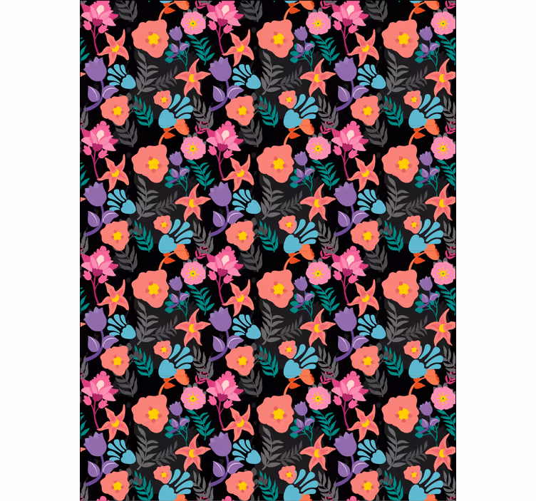 Store enrouleur fleurs et plantes motif floral coloré - TenStickers