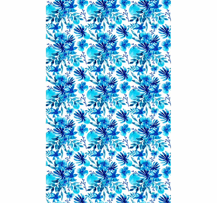 Store enrouleur fleurs et plantes thème bleu vif - TenStickers