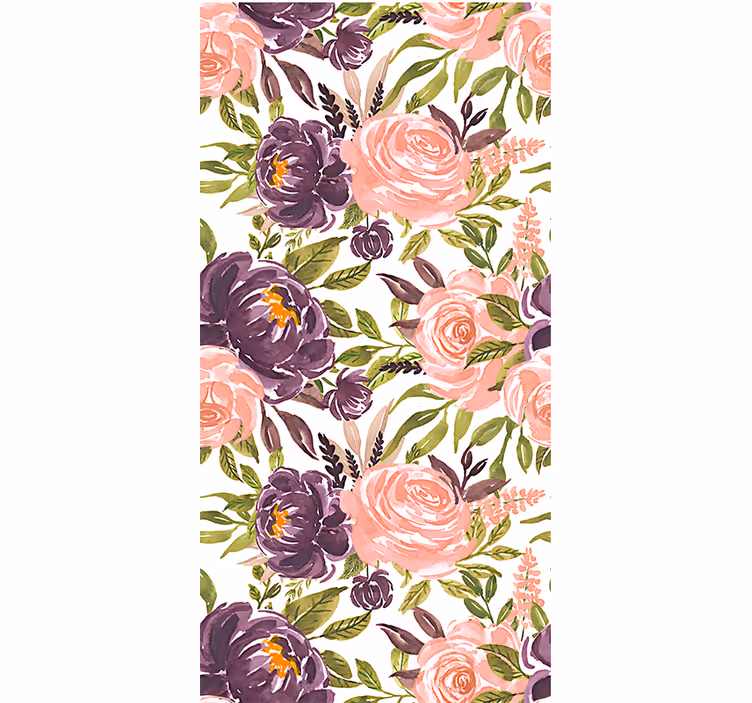 Store enrouleur salon charmantes fleurs d'aquarelle - TenStickers