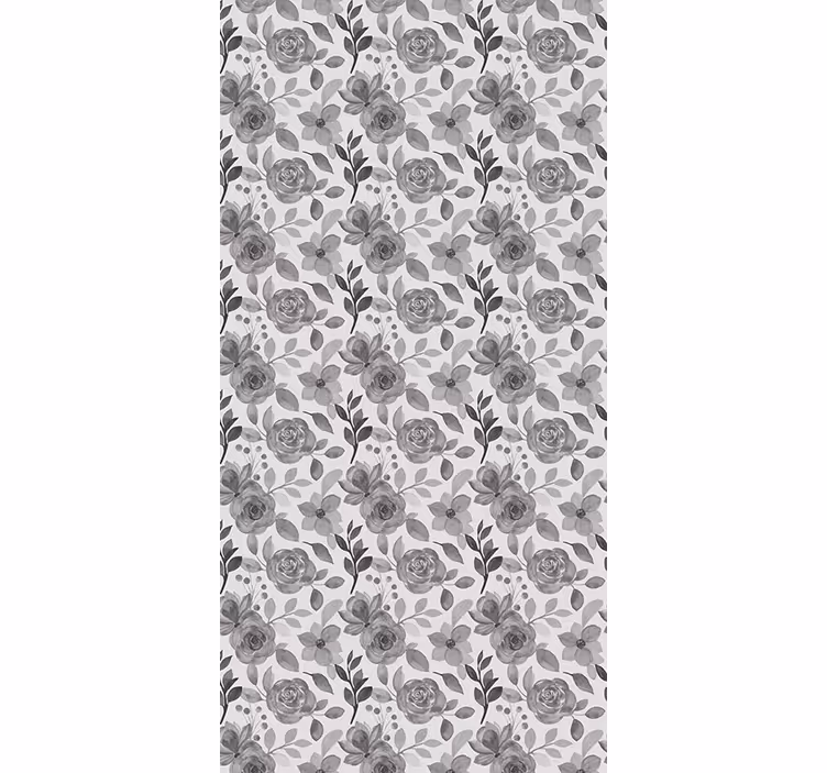Store enrouleur fleur fleurs grises élégantes - TenStickers