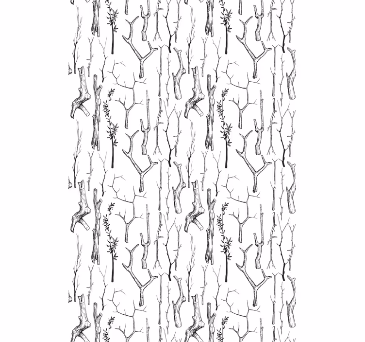Store enrouleur arbre branches noires et blanches - TenStickers