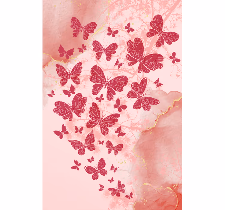 Store enrouleur papillon composition de coeurs roses - TenStickers