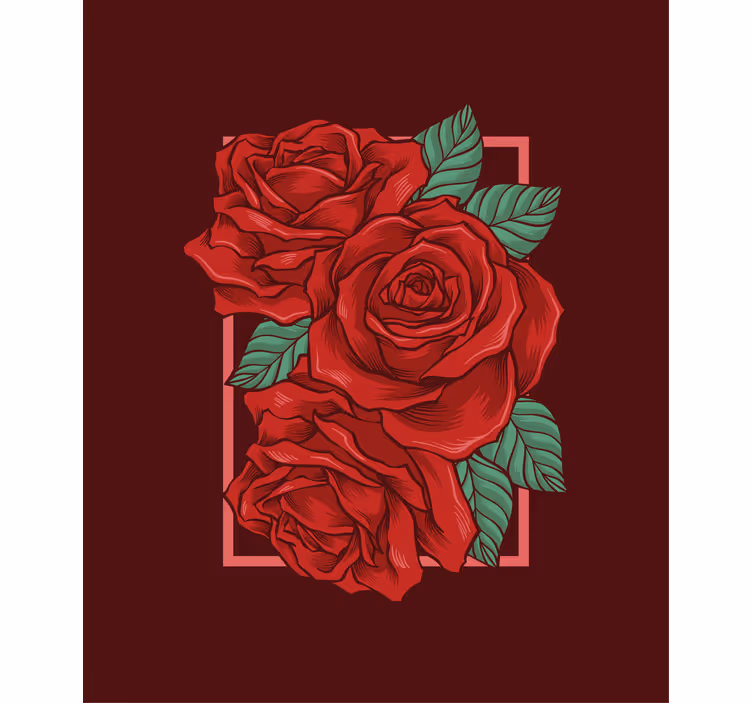 Store enrouleur fleurs et plantes roses rouges élégantes - TenStickers