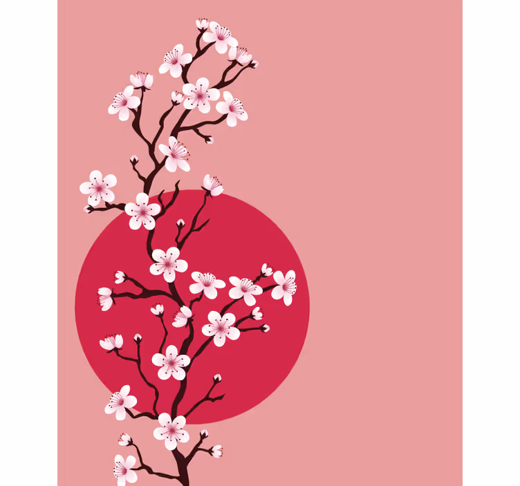 Store enrouleur fleurs et plantes tige de fleur de sakura - TenStickers
