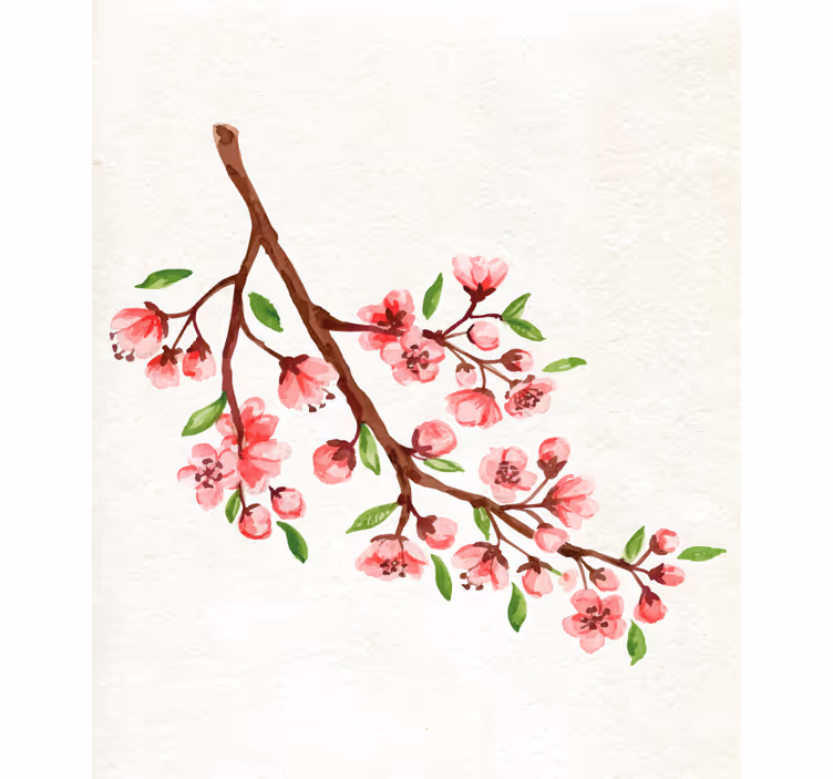 Store enrouleur fleurs et plantes branche de cerisier - TenStickers