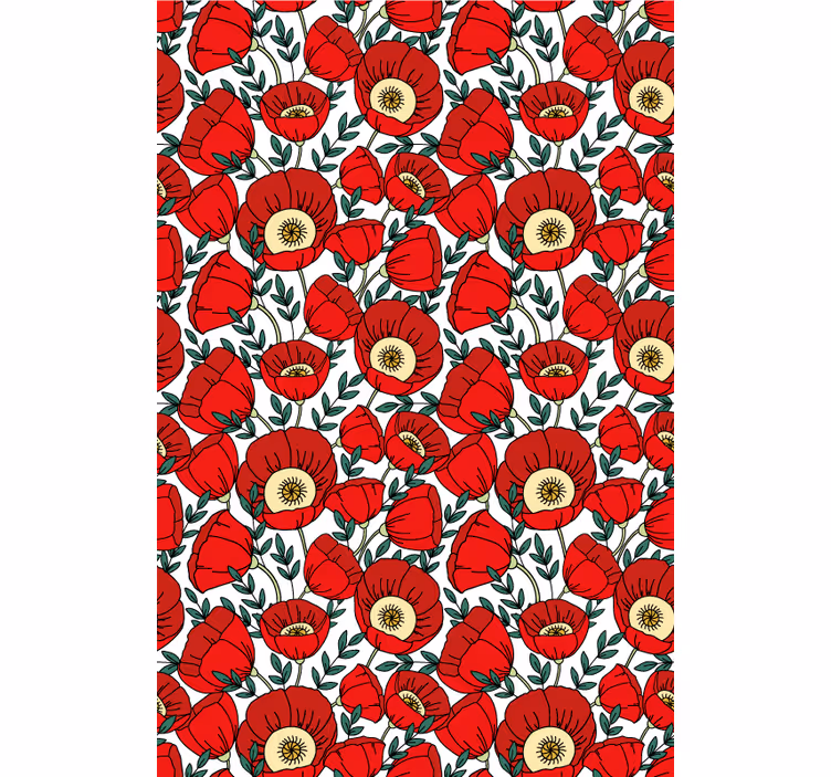 Store enrouleur fleurs et plantes motif de chiots rouges - TenStickers