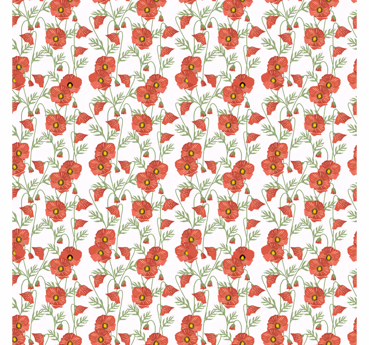 Store enrouleur fleur motif coquelicot rouge - TenStickers