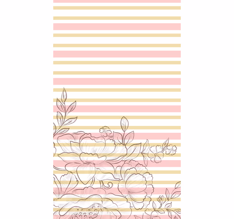 Store enrouleur fleurs et plantes rayures florales pâles - TenStickers