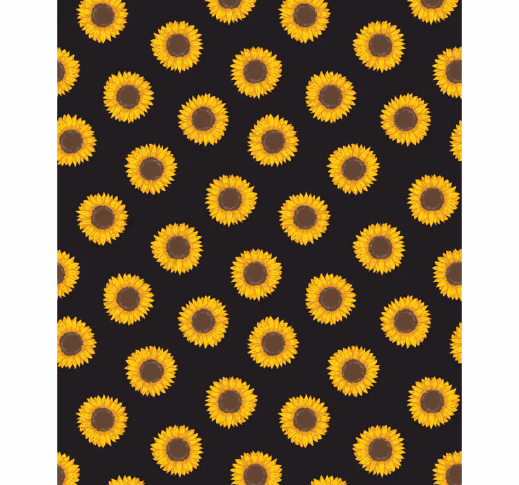 Store enrouleur fleurs et plantes tournesols noirs et jaunes - TenStickers