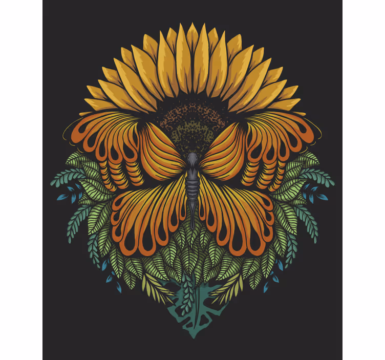 Store enrouleur papillon motif tournesol - TenStickers