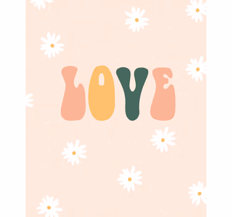 Store enrouleur phrase motif floral d'amour - TenStickers
