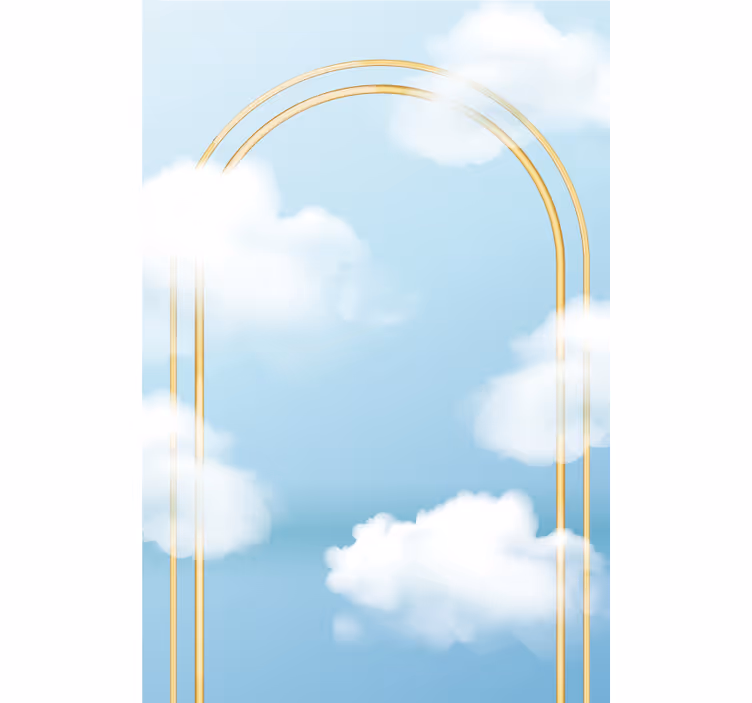 Store enrouleur nuage motif d'arc doré - TenStickers