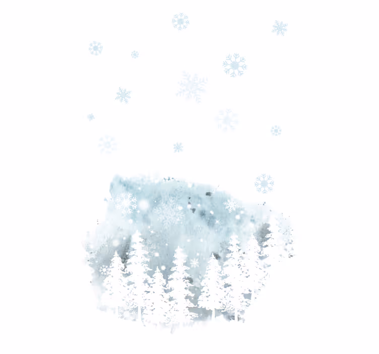 Stores salon Oeuvre de conifères d'hiver - TenStickers