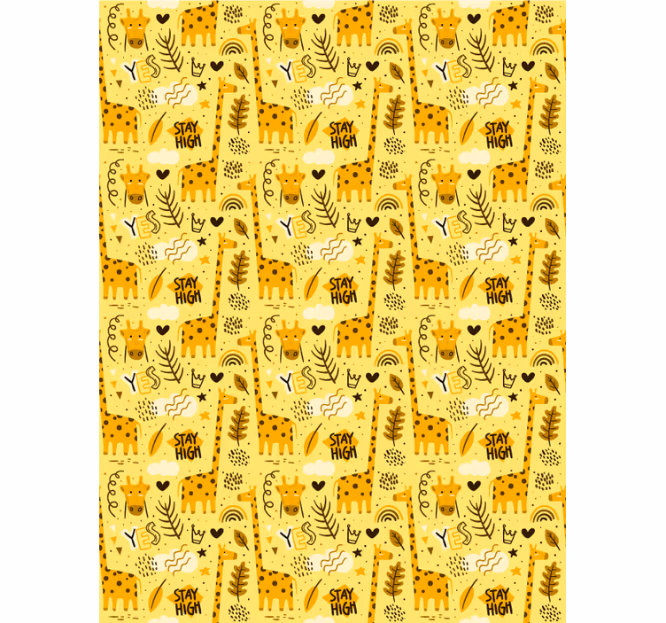 Store enrouleur chambre enfant animaux de la jungle jaune - TenStickers