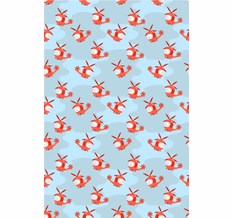 Store enrouleur chambre enfant modèle d'hélicoptère rouge - TenStickers