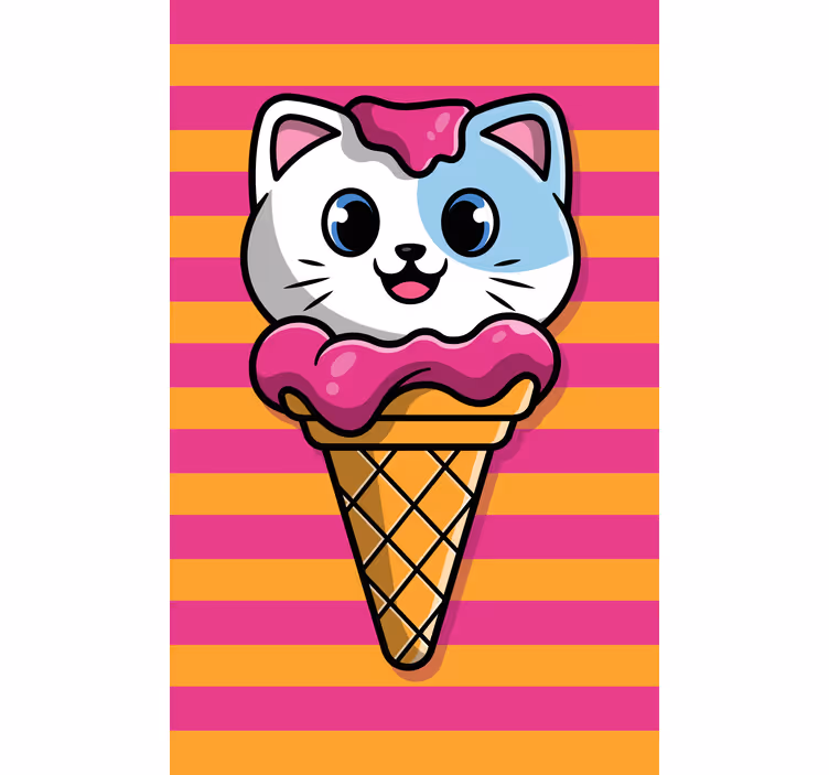 Store enrouleur animaux glace pour chat - TenStickers