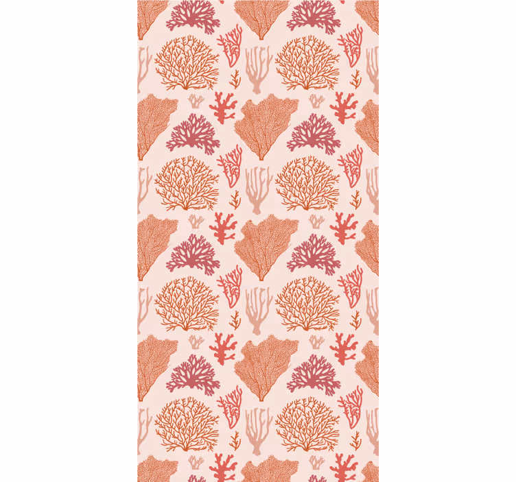 Store enrouleur fleurs et plantes motif botanique corail - TenStickers