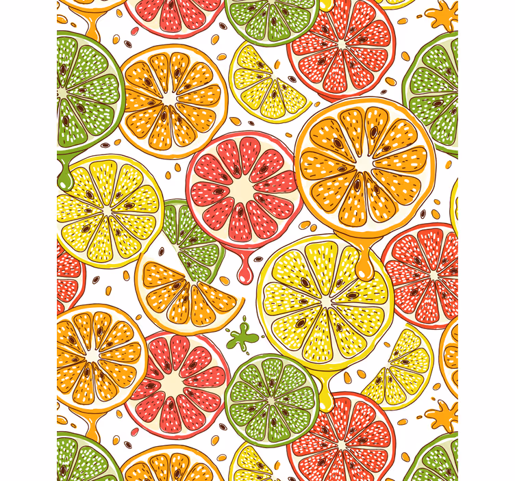 Store enrouleur cuisine motif de tranche d'agrumes - TenStickers