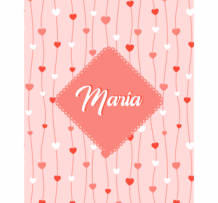 Store enrouleur romantique coeurs d'amour avec nom - TenStickers