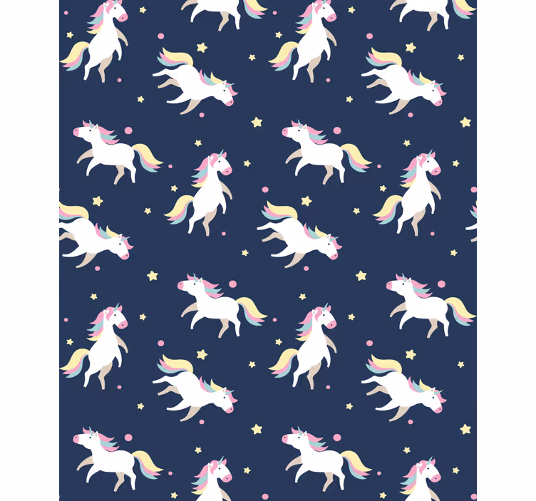 Store enrouleur chambre enfant licornes magiques qui courent - TenStickers