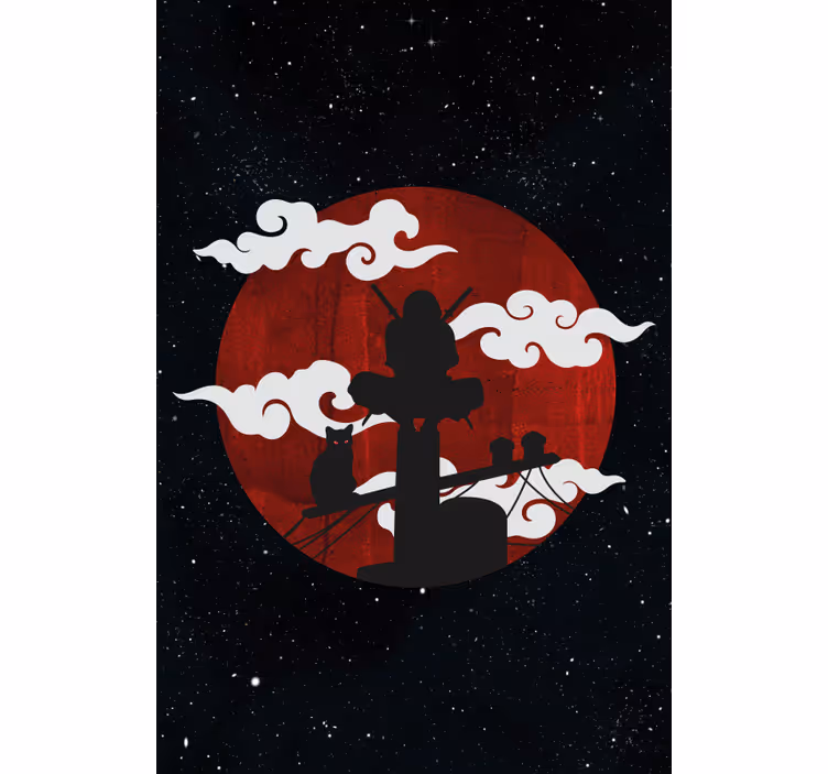 Store enrouleur original scène de silhouette de samouraï - TenStickers