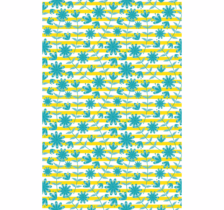 Store enrouleur fleurs et plantes motif à rayures brillantes - TenStickers
