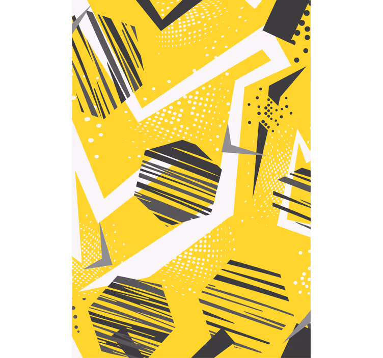 Store enrouleur moderne géométrie dynamique jaune - TenStickers