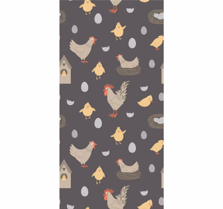 Store enrouleur animaux motif de poules et d'oeufs - TenStickers