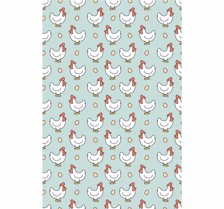 Store enrouleur animaux poulets blancs et œufs - TenStickers