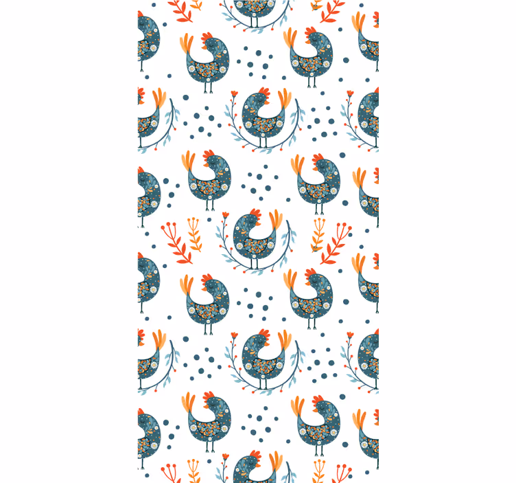 Store enrouleur animaux poulet à plumes bleues - TenStickers