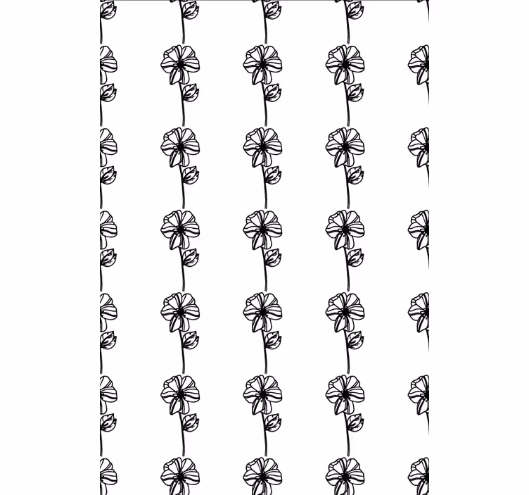 Store enrouleur fleur fleurs verticales noires - TenStickers
