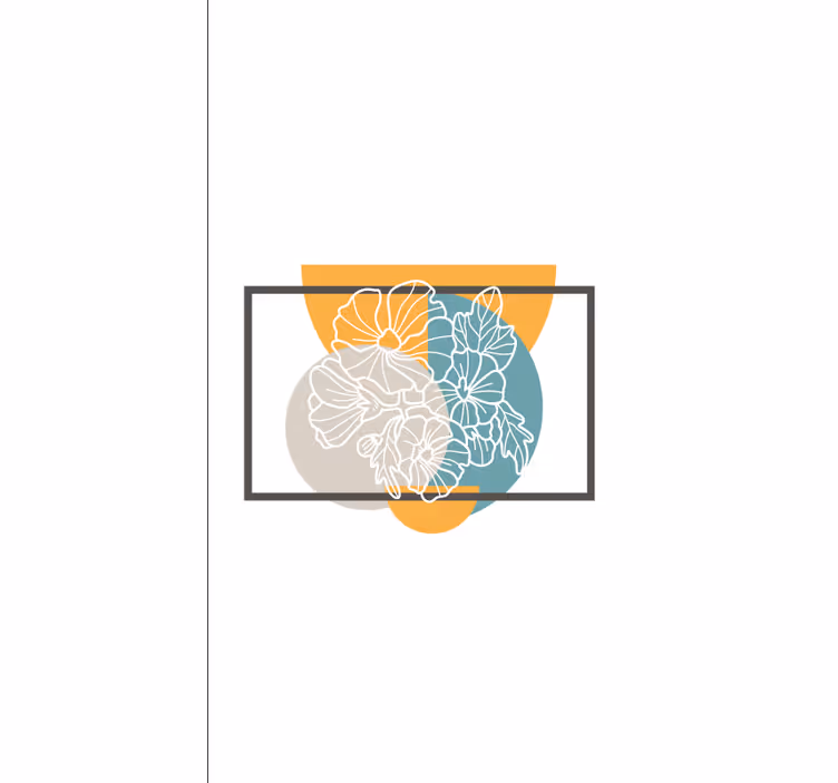 Store enrouleur fleurs et plantes cadre abstrait minimaliste - TenStickers