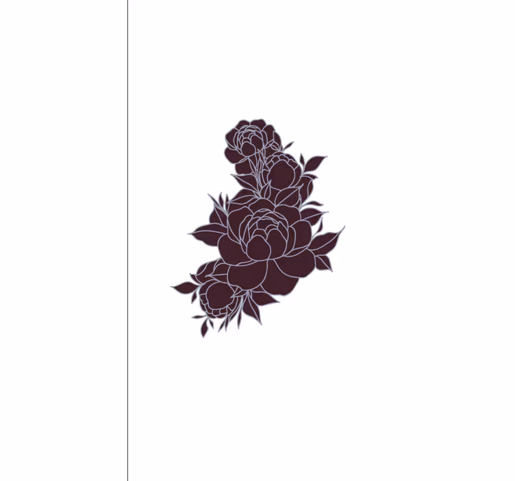 Store enrouleur fleur roses noires gracieuses - TenStickers