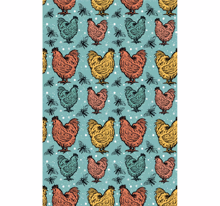 Store enrouleur animaux motif de coq coloré - TenStickers