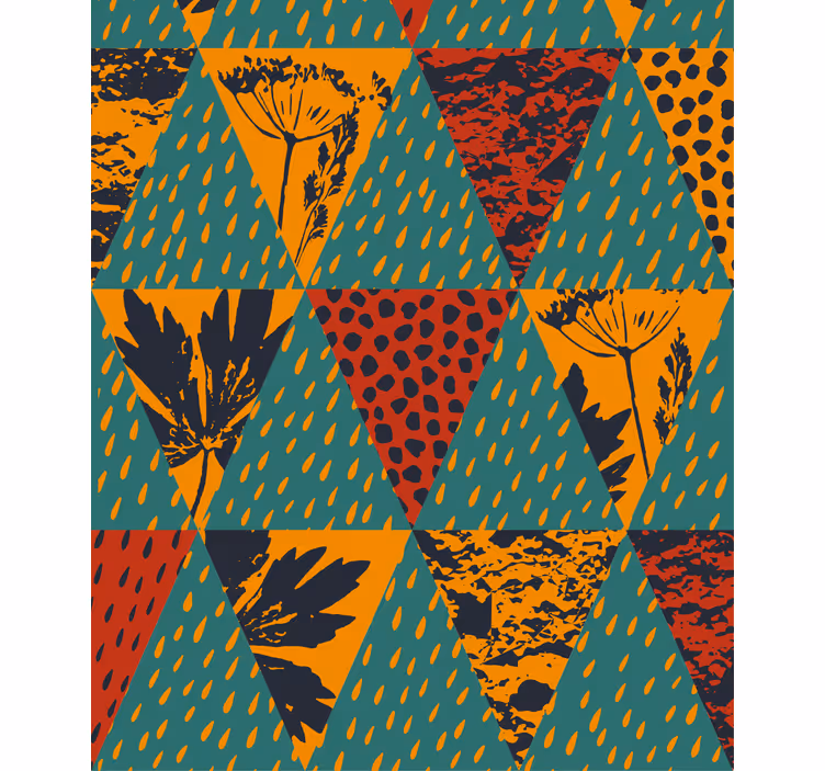 Store enrouleur moderne motif floral géométrique - TenStickers