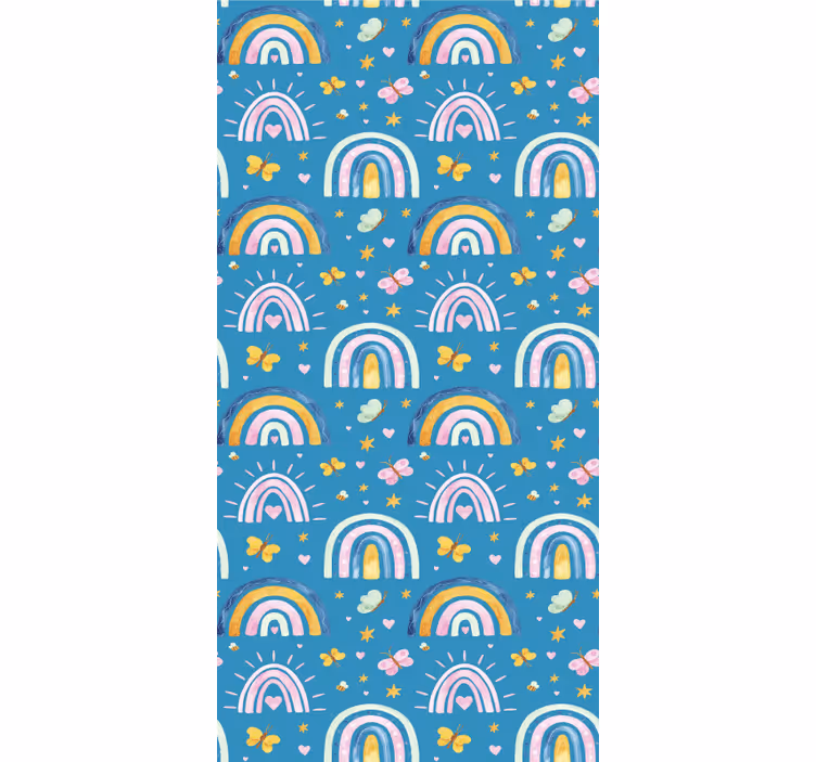 Store enrouleur chambre enfant design papillons arc-en-ciel - TenStickers