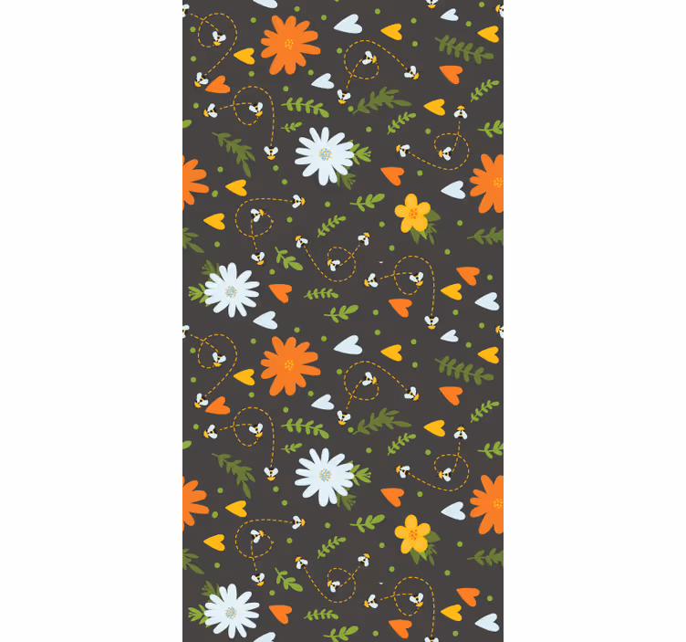Store enrouleur fleurs et plantes motif d'abeilles - TenStickers