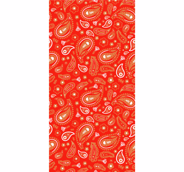 Store enrouleur fleur motif cachemire rouge - TenStickers